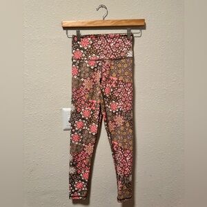 Aerie Patterned Leggings - Pink and Brown